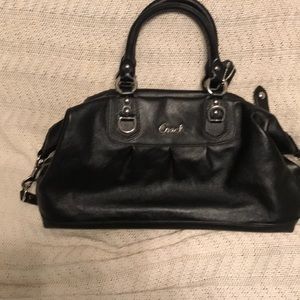 Coach Black Leather Purse Convertible Into Tote